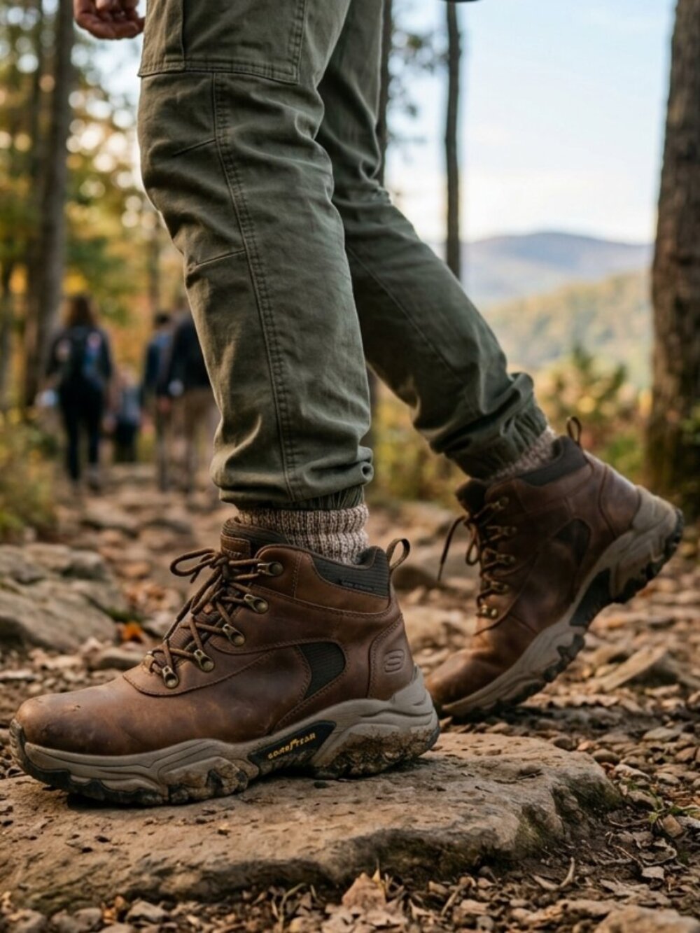 Skechers Terraform Renfrow Leather Lace-Up Hiking Boots